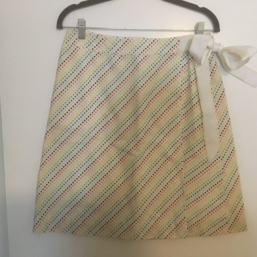 Lilly cotton seersucker wrap skirt NWOT
